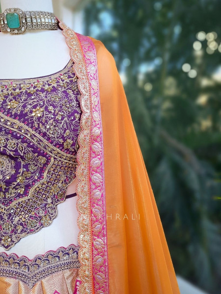 Regalia Magenta Lehenga Set with Zari Sequin Work