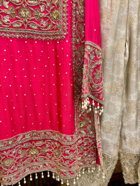 Gul-o-Zaitoon Pink Plazo Suit Set