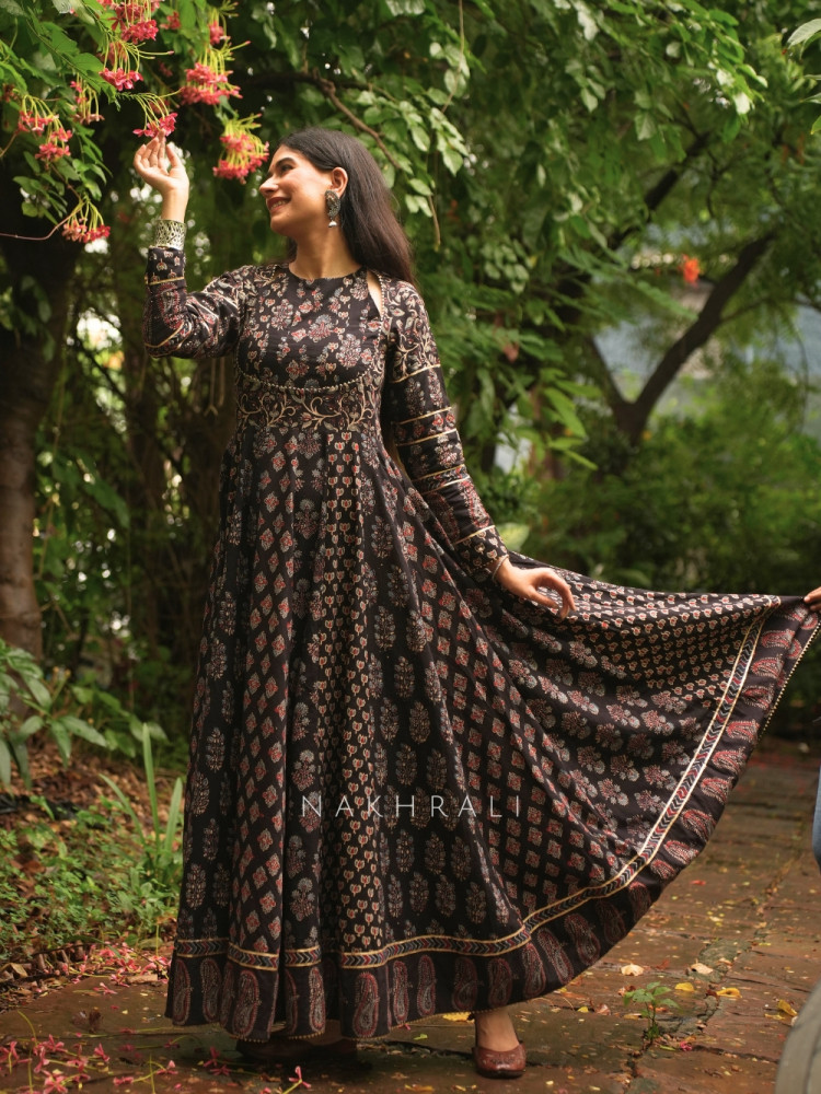 Image of Dilkash Black Kalidar Long Dress