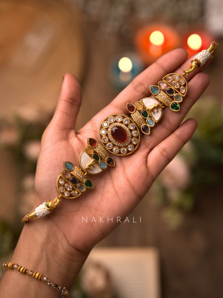 Zareen Red Polki Style Choker Set with Matching Earrings