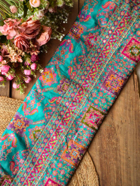 Rukmini Green Saree with Readymade Blouse