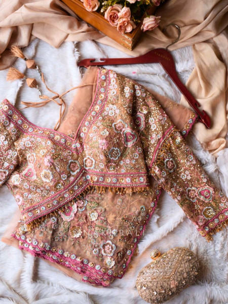 Glitter & Glam Onion Pink Saree with Readymade Blouse