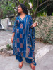 Ravion Blue Straight Suit Set with Heritage Print Dupatta