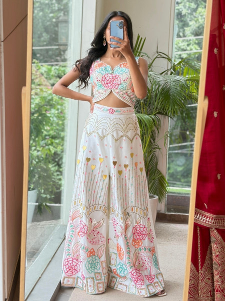 Amara White Indo-Western Jumpsuit