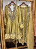 Nazakat-E-Tissue Mehendi Green Short Anarkali Sharara Suit Set