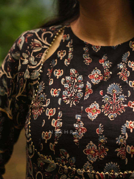Dilkash Black Kalidar Long Dress