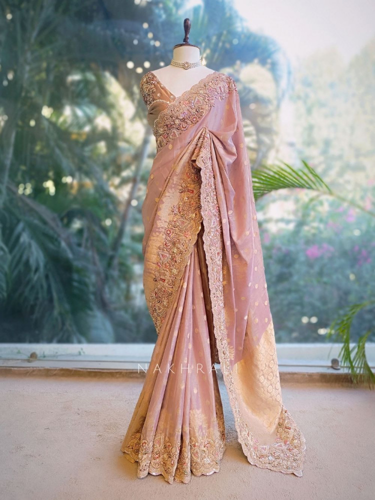 Image of Vritika Lilac Saree with Embroidery Work