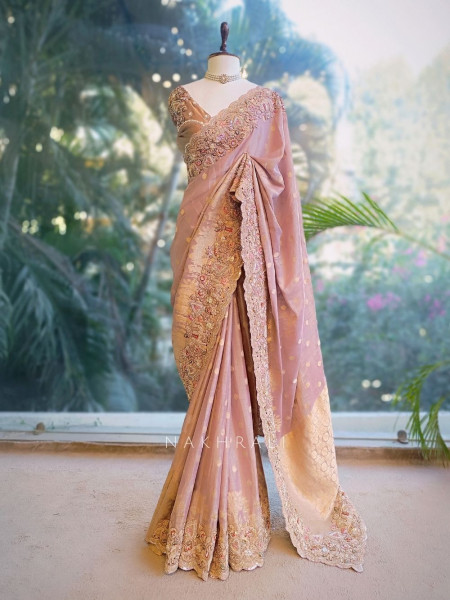 Vritika Lilac Saree with Embroidery Work