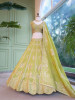 Pank Parrot Green Banarasi Silk Lehenga Set With Sequin Floral &amp; Paisley Work