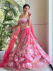 Aveline Magenta Lehenga with Sequin &amp; Pearl Detailing