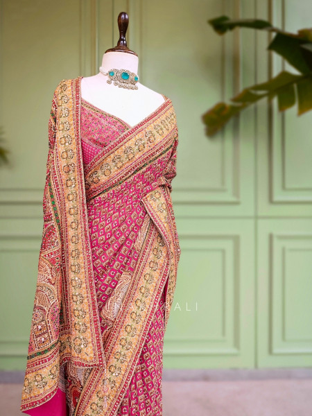 Nazneen Multicolor Printed Saree with Sequin Work