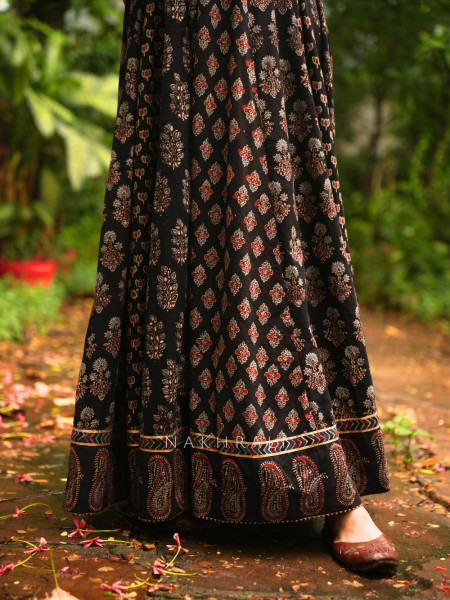 Dilkash Black Kalidar Long Dress