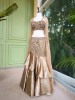 Arista Brown Satin Indo-Western Lehenga with Sequin Bead Work