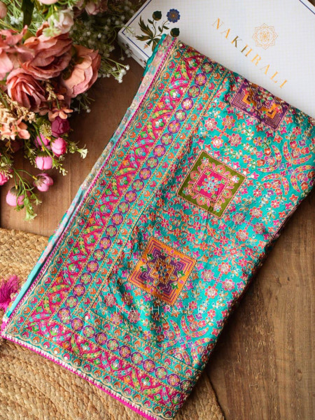 Rukmini Green Saree with Readymade Blouse