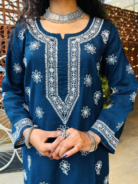 Azure Blue Cotton Kurta