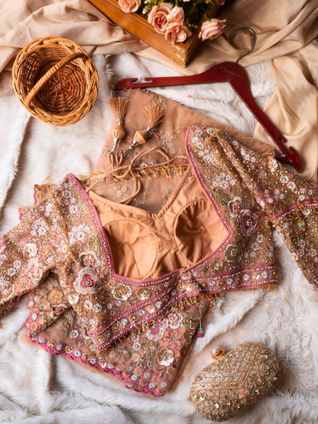 Glitter & Glam Onion Pink Saree with Readymade Blouse