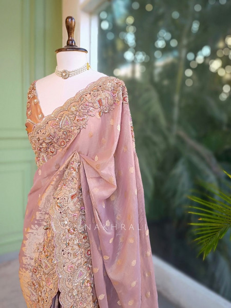 Vritika Lilac Saree with Embroidery Work