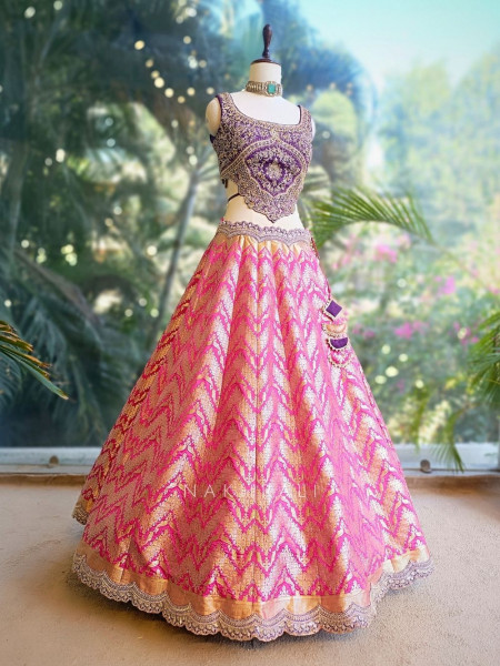 Regalia Magenta Lehenga Set with Zari Sequin Work