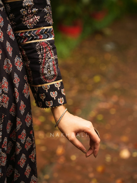 Dilkash Black Kalidar Long Dress
