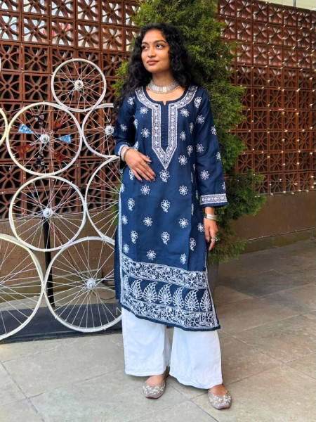 Azure Blue Cotton Kurta