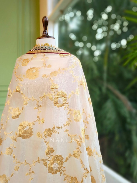 Kanakriti Golden Gota Mirror Work Lehenga