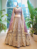 Golden Flare Purple Lehenga with Thread and Sequin Work