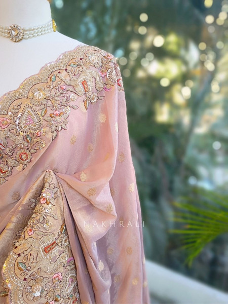 Vritika Lilac Saree with Embroidery Work