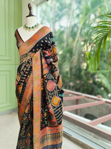 Mahira Tale Black Dola Silk Saree