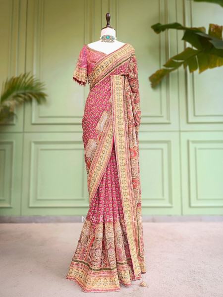 Nazneen Multicolor Printed Saree with Sequin Work