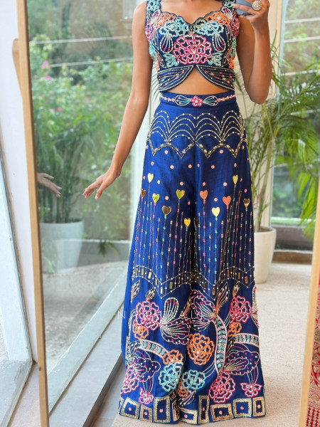 Amara Blue Indo-Western Jumpsuit