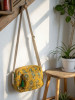 Jaipuri Yellow Quilted Cotton Sling Bag