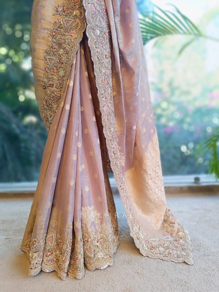 Vritika Lilac Saree with Embroidery Work