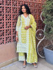 Mireya Green Cotton Suit Set with Lucknowi Embroidery