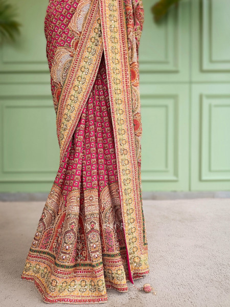 Nazneen Multicolor Printed Saree with Sequin Work