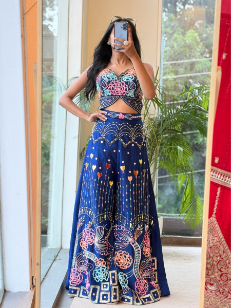 Amara Blue Indo-Western Jumpsuit