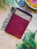 Vasundhara Maroon Maheshwari Zari Check Saree with Running Blouse Piece