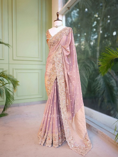 Vritika Lilac Saree with Embroidery Work
