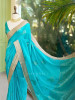 Tavira Rama Saree with Broad Border and Unstitched Blouse Piece