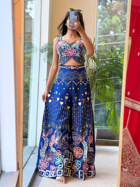 Amara Blue Indo-Western Jumpsuit