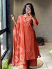 Navira Orange Printed Kurta Palazzo Set with Dori Detail