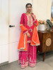 Avannya Orange Embroidered Suit Set