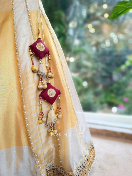 Kanakriti Golden Gota Mirror Work Lehenga