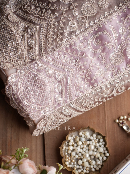 Lilac Reverie Light Purple Organza Silk Saree