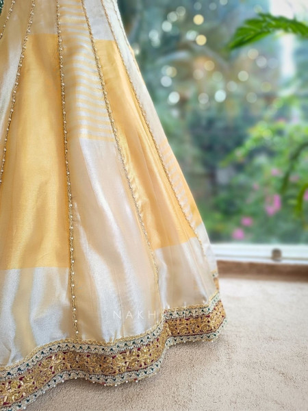 Kanakriti Golden Gota Mirror Work Lehenga