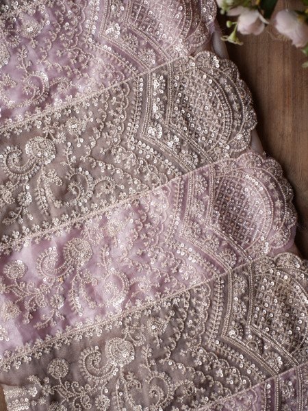Lilac Reverie Light Purple Organza Silk Saree