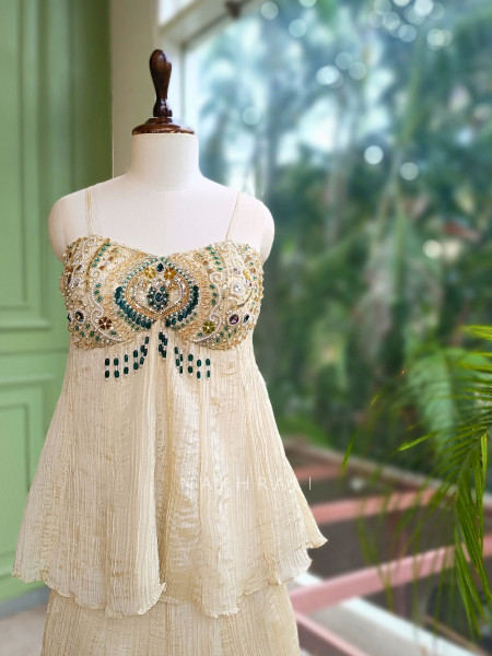 Anaya Crushed Sharara-Palazzo Set