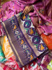 Kalyani Plum Purple  Patola Saree With With Running Blouse Piece