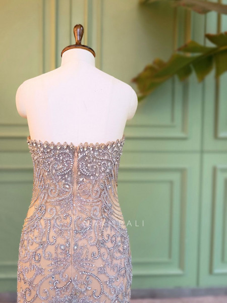 Lucienne Golden Soft Net Gown