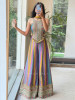 Prismora Purple Silk Blend Indo-Western Palazzo