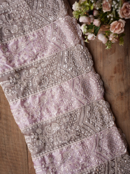 Lilac Reverie Light Purple Organza Silk Saree